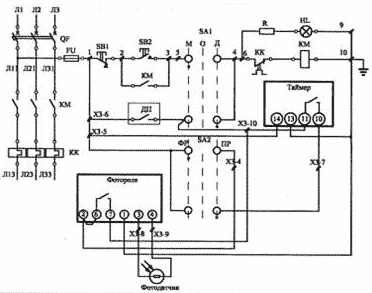 Схема ящика управления освещением ЯУО-9600