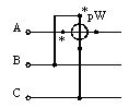 Схема измерения реактивной мощности трехфазного переменного тока одним ваттметром