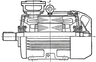 Закрытый обдуваемый электродвигатель (степень защиты IP44)