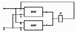 Схема параллельного включения двух бесконтактных выключателей БВК