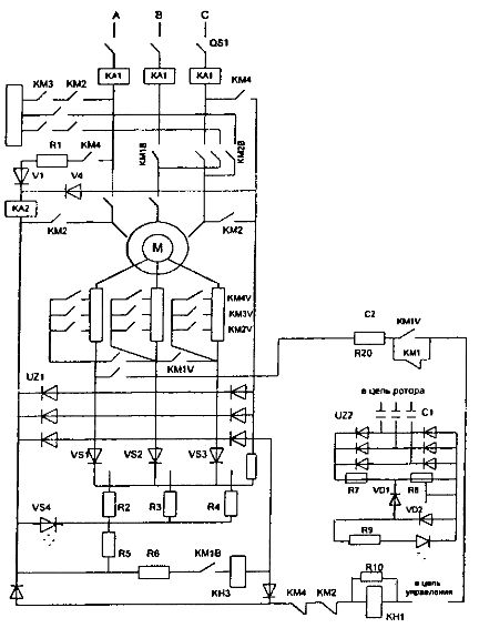 Схема электропривода механизма подъема крана с панелью ТСДИ 