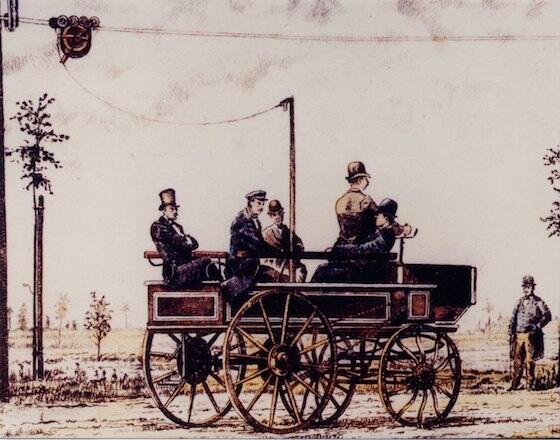 Предок троллейбуса в конце XIX века