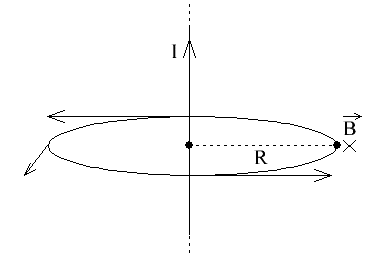 Вектор B в любой точке окружности получается одной и той же длины