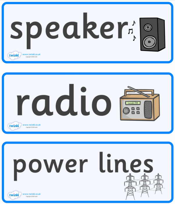 Speaker, radio, power line