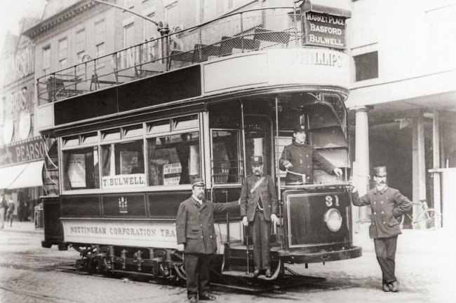 Один из первых трамваев в Ноттингеме