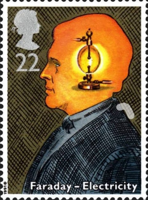 Майкл Фарадей на почтовой марки Великобритании 1991 года