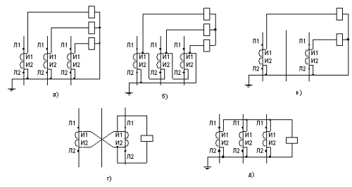 Схемы включения измерительных трансформаторов тока и напряжения, силовых трансформаторов