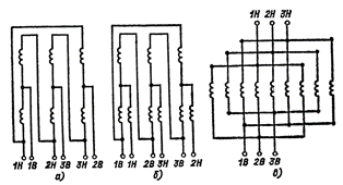 Схемы соединений обмоток двухскоростных двигателей
