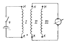 Схема для проверки правильности соединении выводов трехфазных обмоток электродвигателя
