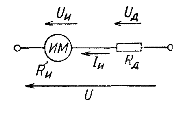 Схема соединения измерительного механизма с добавочным резистором