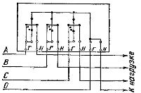 Схема включения трехэлементного счетчика в четырехпроводную сеть 
