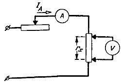 Правильная схема соединения для измерения малых сопротивлений амперметром и вольтметром