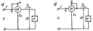 Схемы включения параллельной обмотки ваттметра