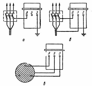 Схемы испытания изоляции повышенным напряжением мегомметром МС-0,5