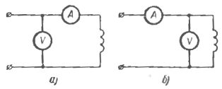 Схема измерения сопротивления обмоток постоянному току по методу амперметра—вольтметра