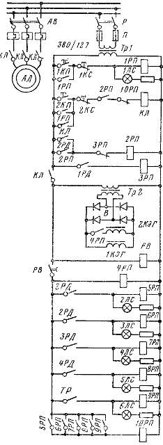 Схема электропривода поршневого компрессора
