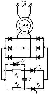 Схема импульсного комбинированного управления асинхронным двигателем 