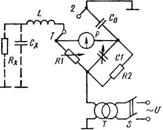 Схема измерения тангенса угла диэлектрических потерь