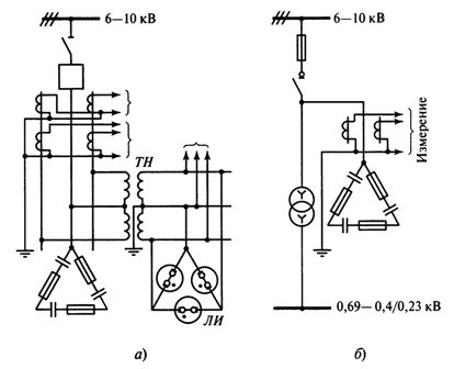 Схема включения батарей конденсаторов
