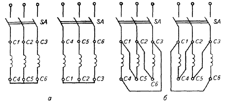 Схемы включения трехфазного асинхронного электродвигателя в сеть