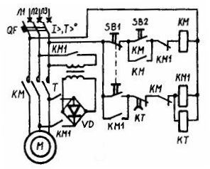 Схема динамического торможения асинхронного двигателя 