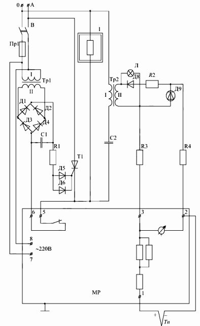 Схема электрическая принципиальная электропечи СШОД-1.1-1,6/12-М3-У4.2