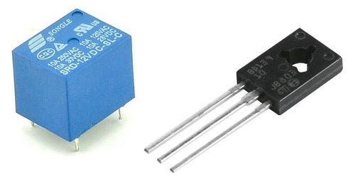 Реле SRD-12VDC-SL-C и транзистор