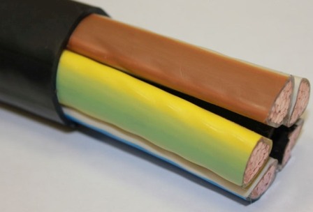 Пример пластмассовой электроизоляции — оболочка силового кабеля ВВГ