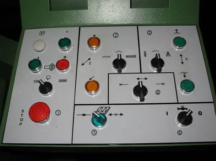 Кнопки управления приводами станка