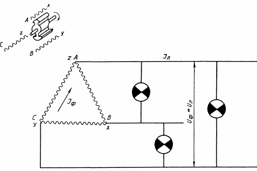 Схема соединения треугольником