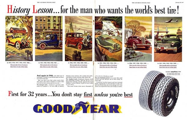 Старая реклама компании Goodyear