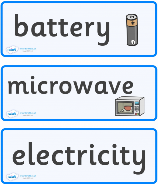 Battery, microwave, electricity