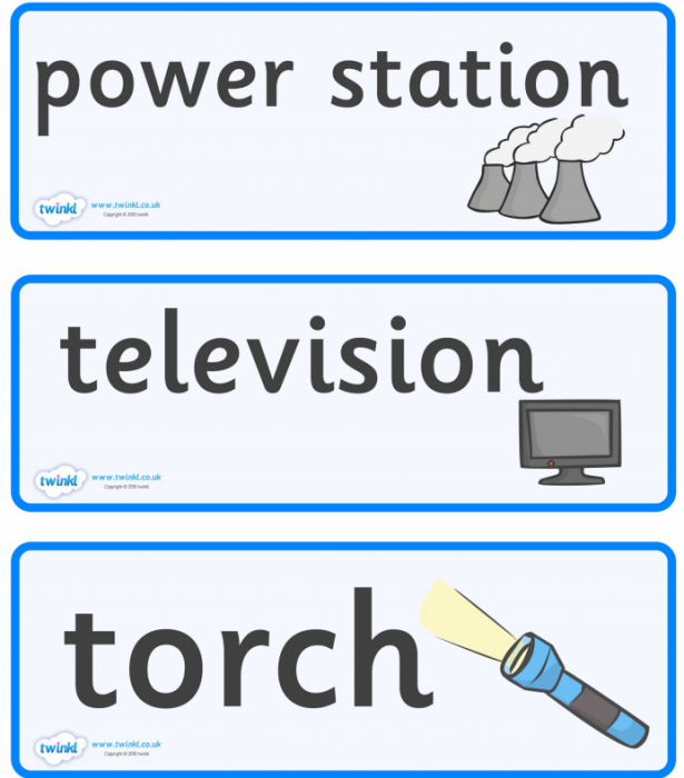 Power station, TV, flashlight