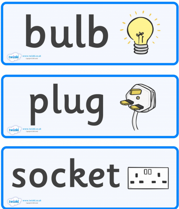Light bulb, plug, socket