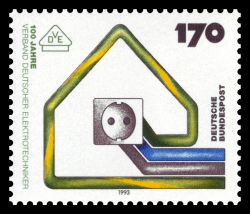 Постовая марка 100 Jahre Verband Deutscher Elektrotechniker