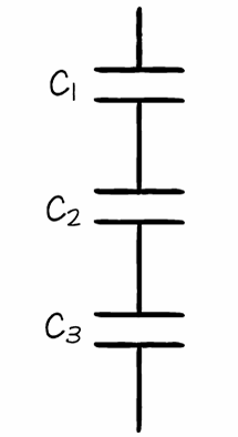 Схема последовательного соединения конденсаторов