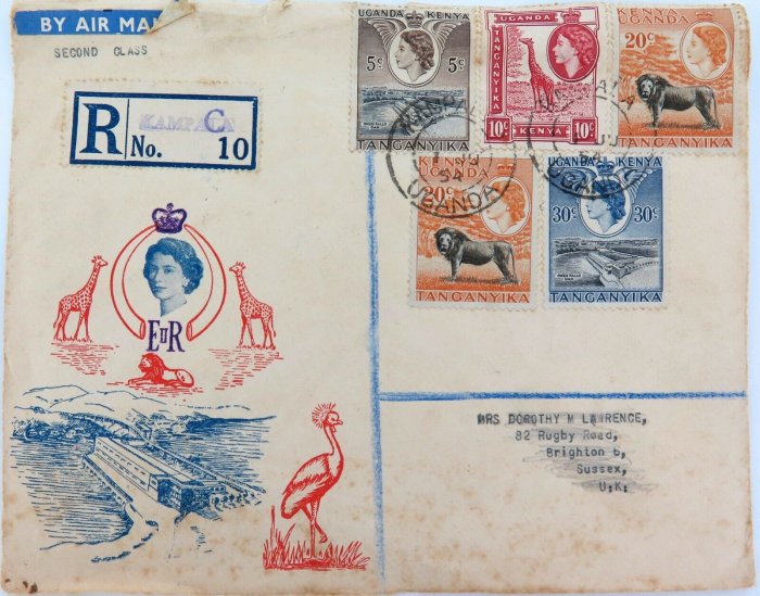 Художественный маркированный конверт прошедший почту