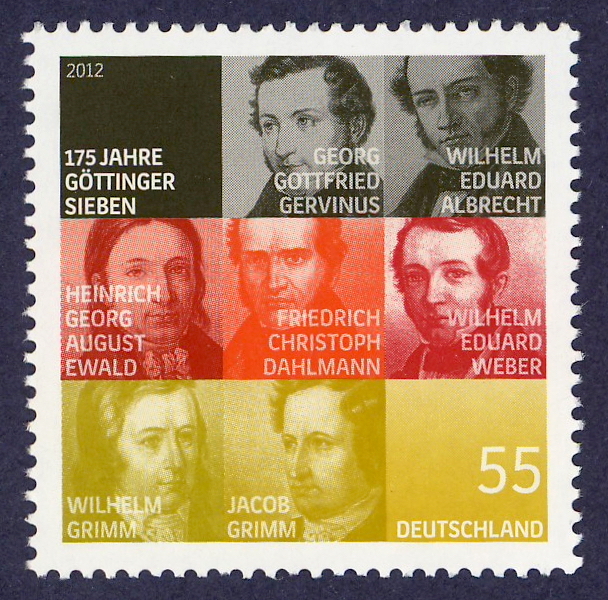 Геттингенская семерка на почтовой марке Германии 1992 года