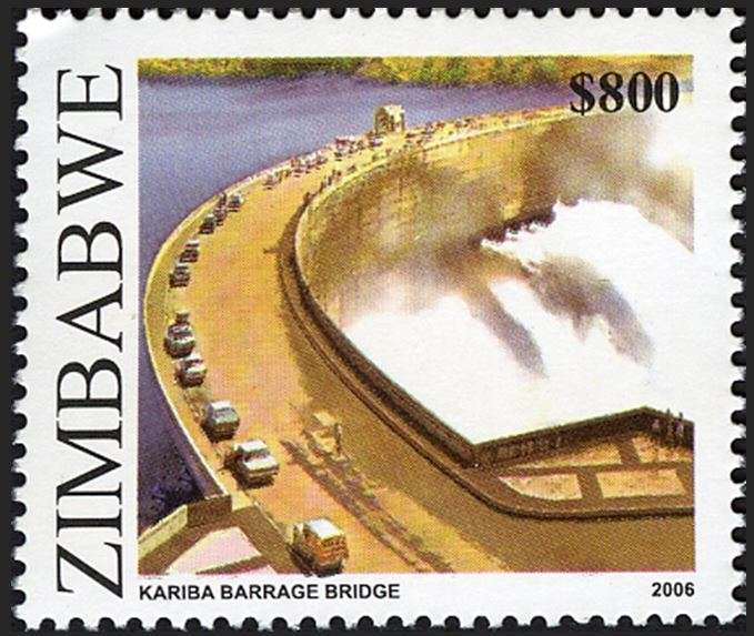 ГЭС Кариба на почтовой марке Зимбабве 2006 года