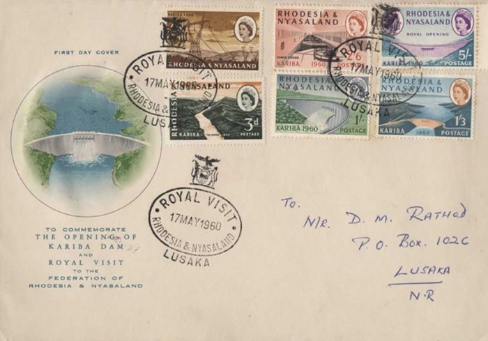 Конверт с серией почтовых марок 1960 года